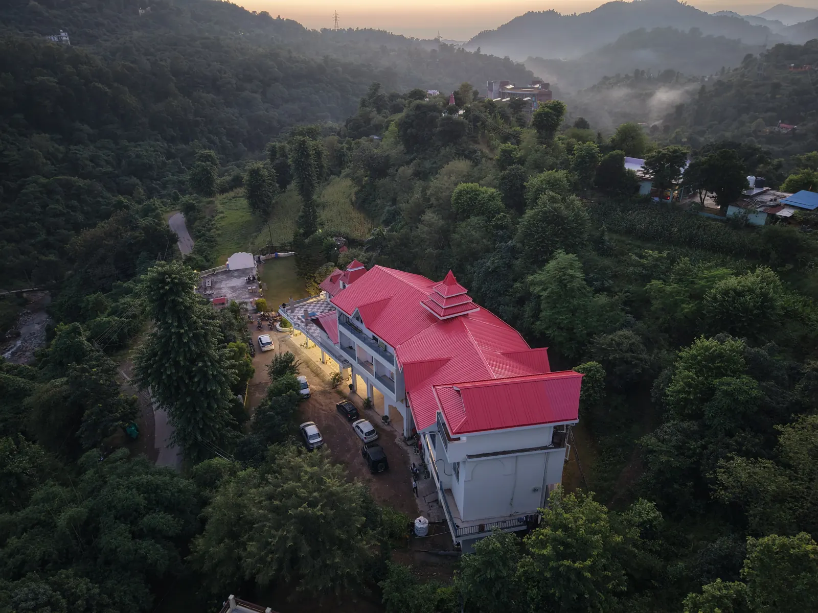 Drone view of the hill property at Nahan, Himachal